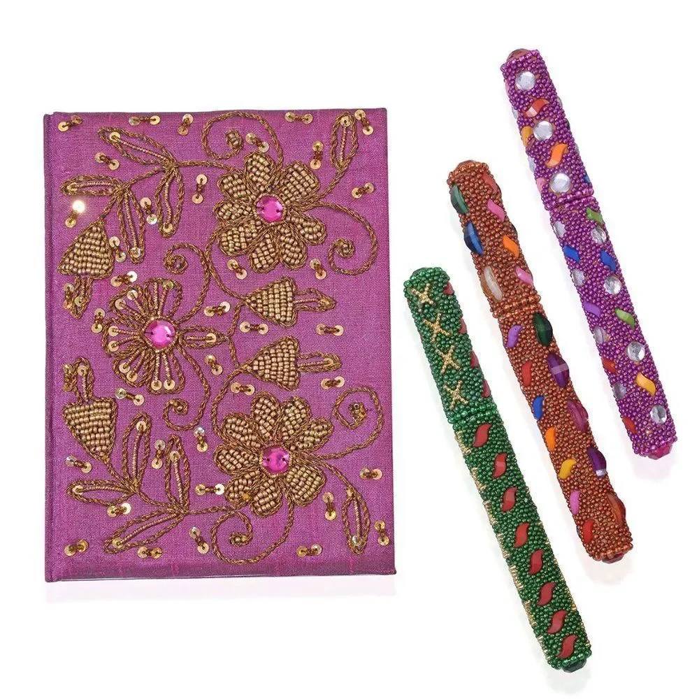 Handcrafted Embroidered Notebook Set of 3 …